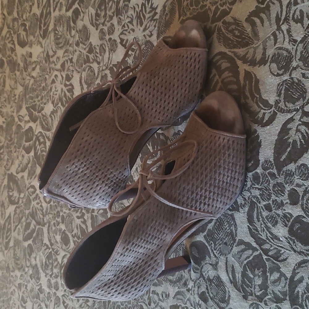 Moss green, suede shoe boots. Audrey Brook